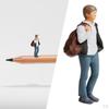 1/8 Diorama Painted People Character w/ Backpack Doll for Micro Scene DIY Model Ornament cm