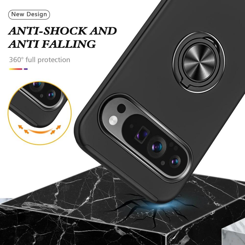 Rugged Armor Magnetic Ring Bracket Durable PC+TPU Case For Google Pixel 10 9 Pro XL 8 7 6 A/Pro Enhanced Anti-Drop Protect Cover