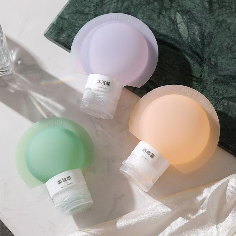 Silicone Travel Dispensing Bottle Shampoo and Body Wash Travel Gadget Skin Care Product Portable Makeup Remover Oil Leak-proof Empty Bottle