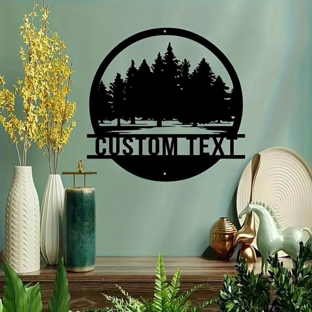 Custom Metal Sign Pine Tree Wall Art Home Door Garage Vintage Gift