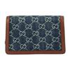Gucci Borsa a tracolla in denim e pelle con fibbia a testa di tigre di Dioniso e logo monogramma per donna Grigio-Blu con Marrone