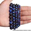 Hochwertiges Blaues Tigerauge Runde Perlen Armband - Halbfertiges Produkt, Auf Lager