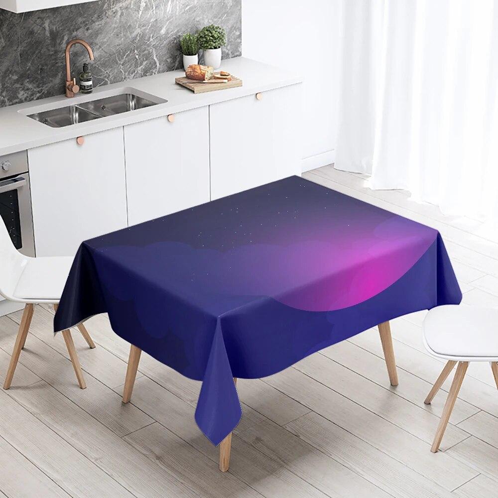 Cartoon Minimalist Starry Sky Tablecloth Waterproof and Oil-proof Rectangular  Restaurant Table Kitchen Decoration