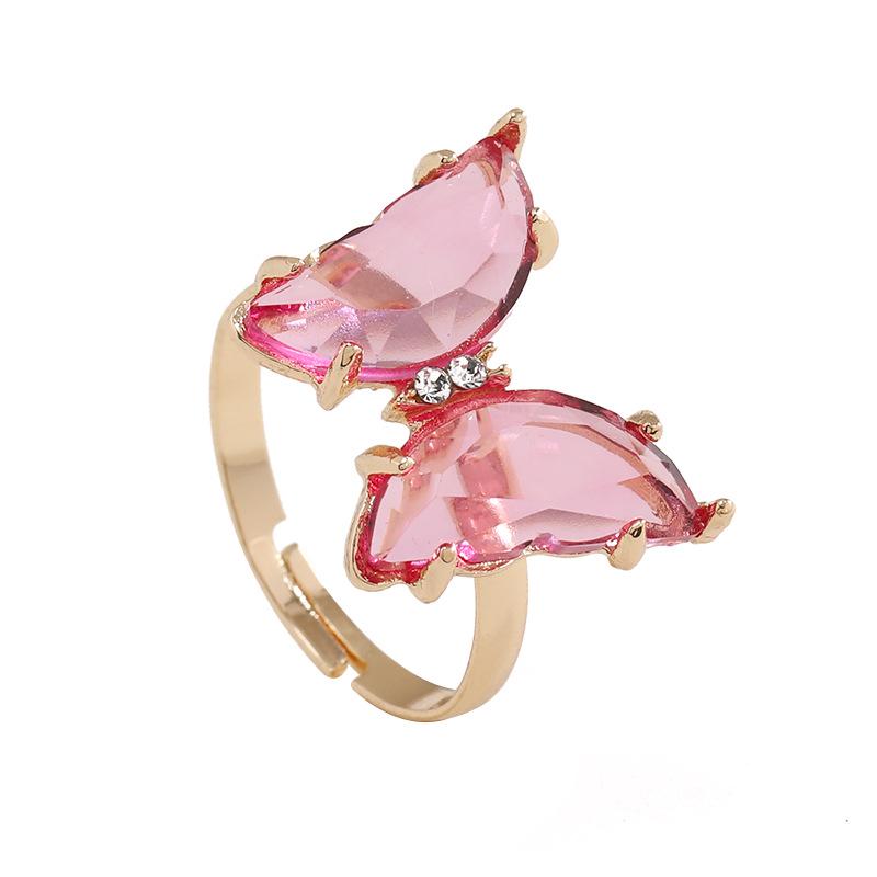 Rhinestone Butterfly Adjustable Ring – Elegant, Fashionable, and Luxurious Open Adjustable