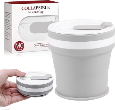 Geerow Folding Cup with 350ml Portable Coffee Insertable Heat with Folding Folding Silicone Outdoor Folding Portable Cup Lid, Cup, Straw, Resistant,