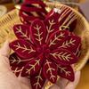 Burgundy Christmas Ornaments Delicate Christmas Ball Ornaments Christmas Ornament Set Flocked For Gift Box Storage