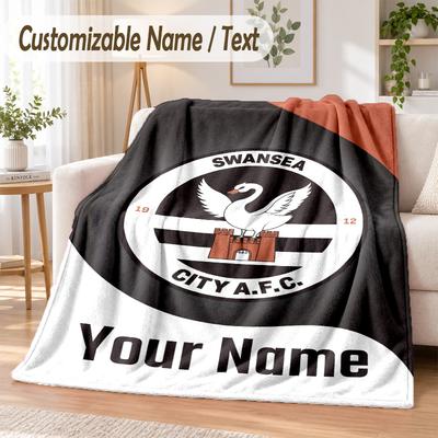 Individualus tekstas Flanelinis pledas Swansea City FC spaudinys Šiltas jaukus pledas Namų sofos patalynė