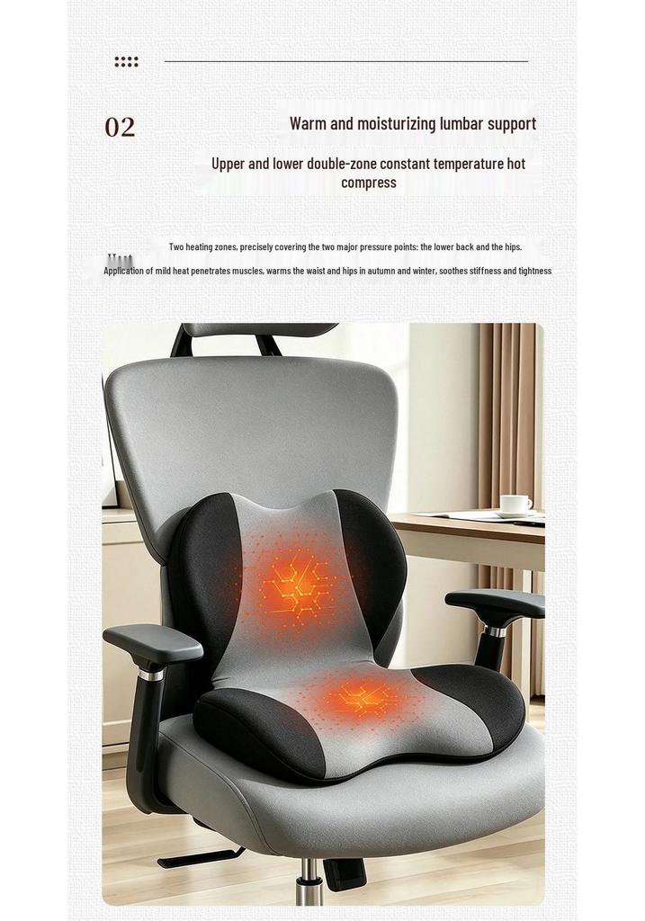 Heated Vibrating Massage Seat Cushion for Car and Home