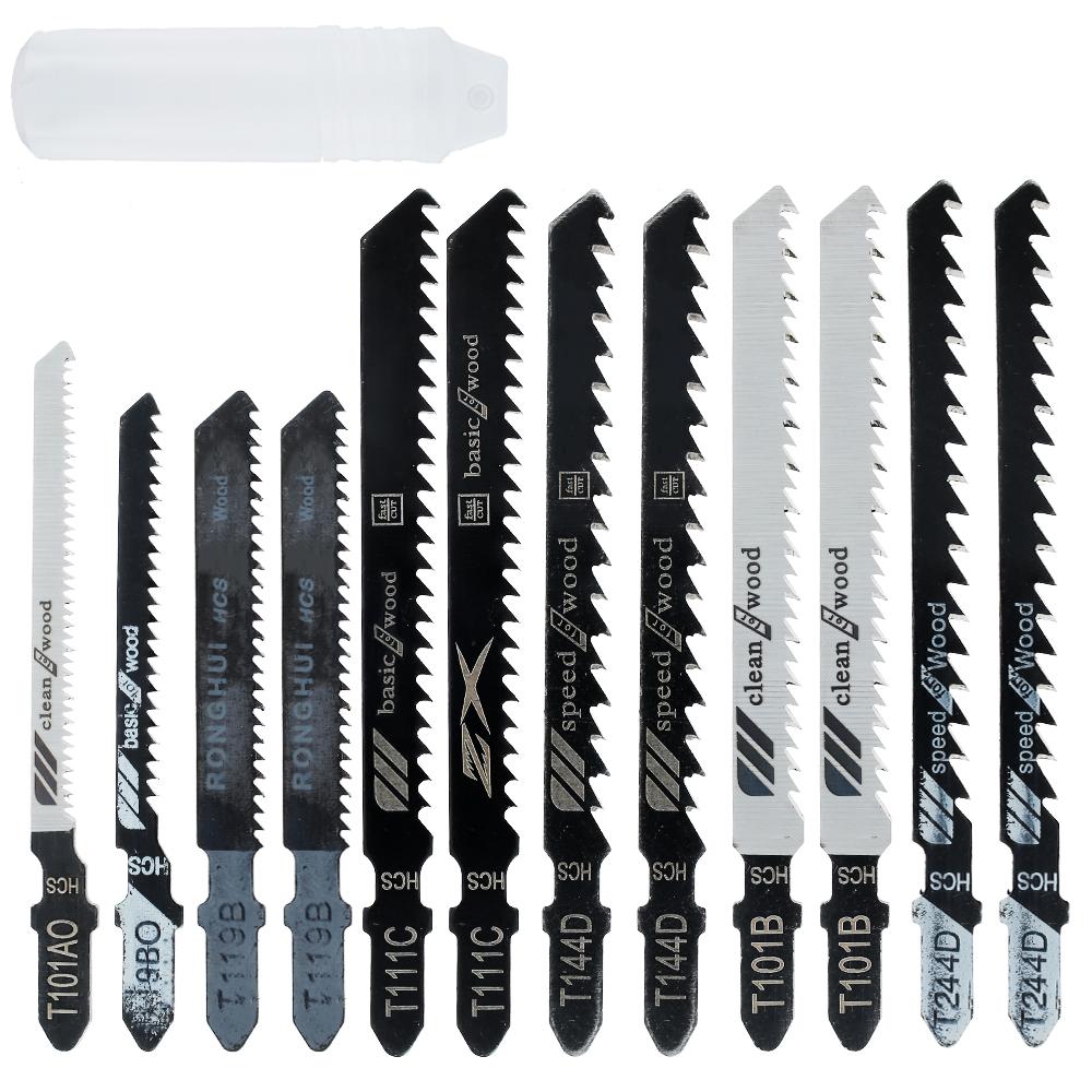 12Pcs Jig Saw Blades Set for Metal Wood Plastic Cutting T-shaped Shank Curve Saw Blade Fast Cutting Precision Grinding Saw Blade