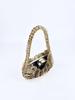 Handmade Woven Metallic Tote with Sequin Accents