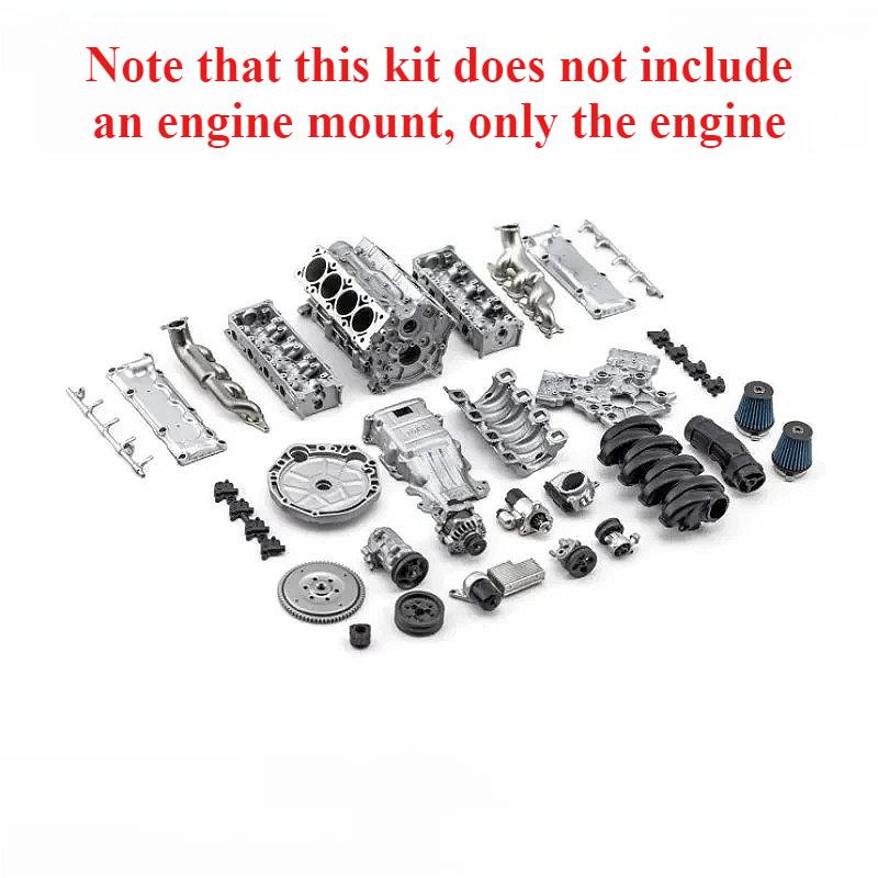 MAD058 V8 Engine Model Simulation Electric Internal Combustion Engine Model Assembly Kit for RC Cars and Desktop Decorations