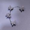 Trendy Diamond Butterfly Clip-On Earrings: Fashionable Non-Piercing Ear Hooks with Celebrity-Inspired Charm