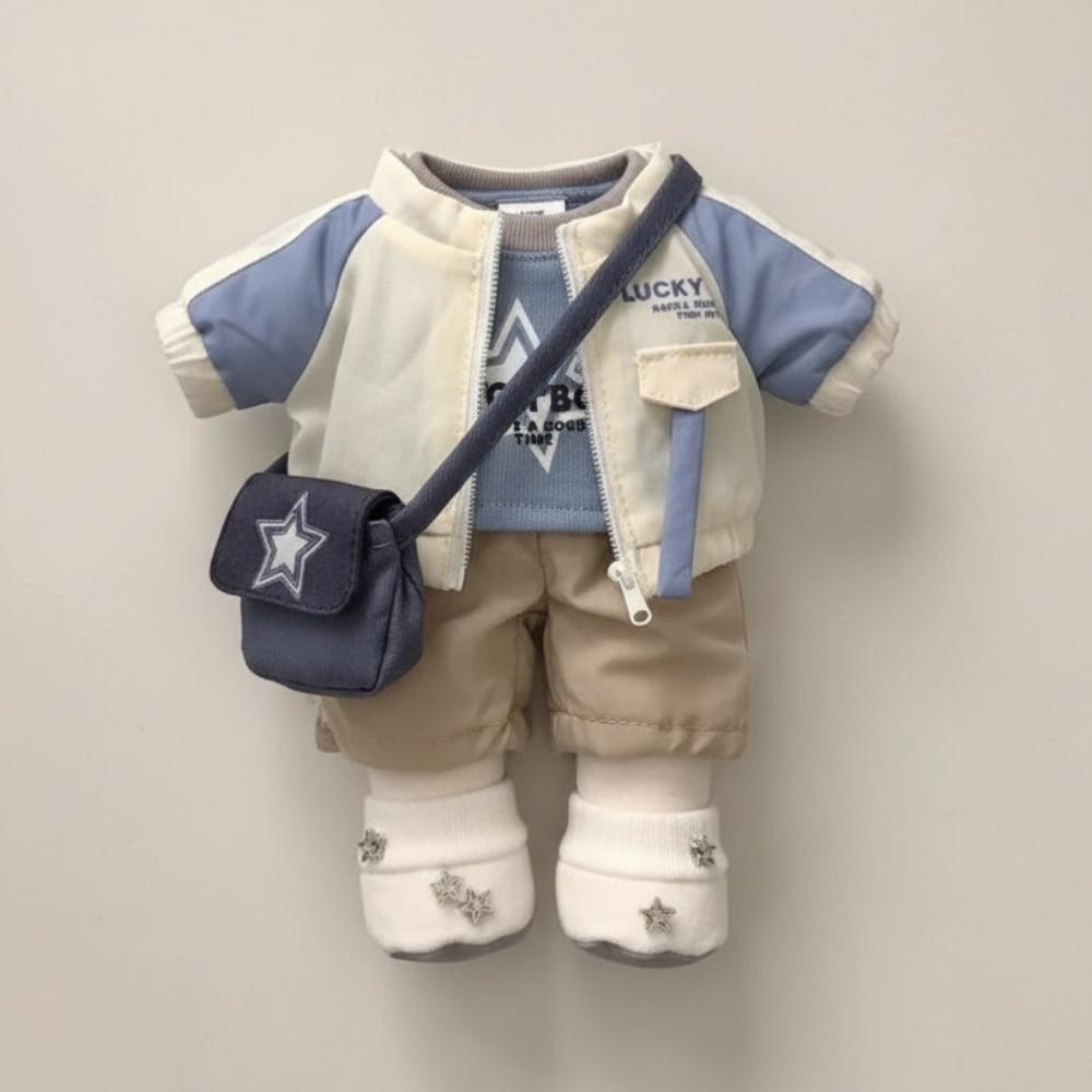 Modekläder för dockor för 20 cm docka Bao-ao Bomullsdocka Cool Motorcykeluniform Cos Presentdocka Handgjorda BJD-docktillbehör