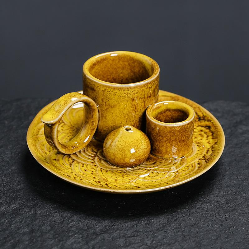 New Ceramic Incense Burner Set - Multi-Functional Home Decor, 4-in-1 Incense Stick & Sage Burner, Palo Santo & Candle Holder