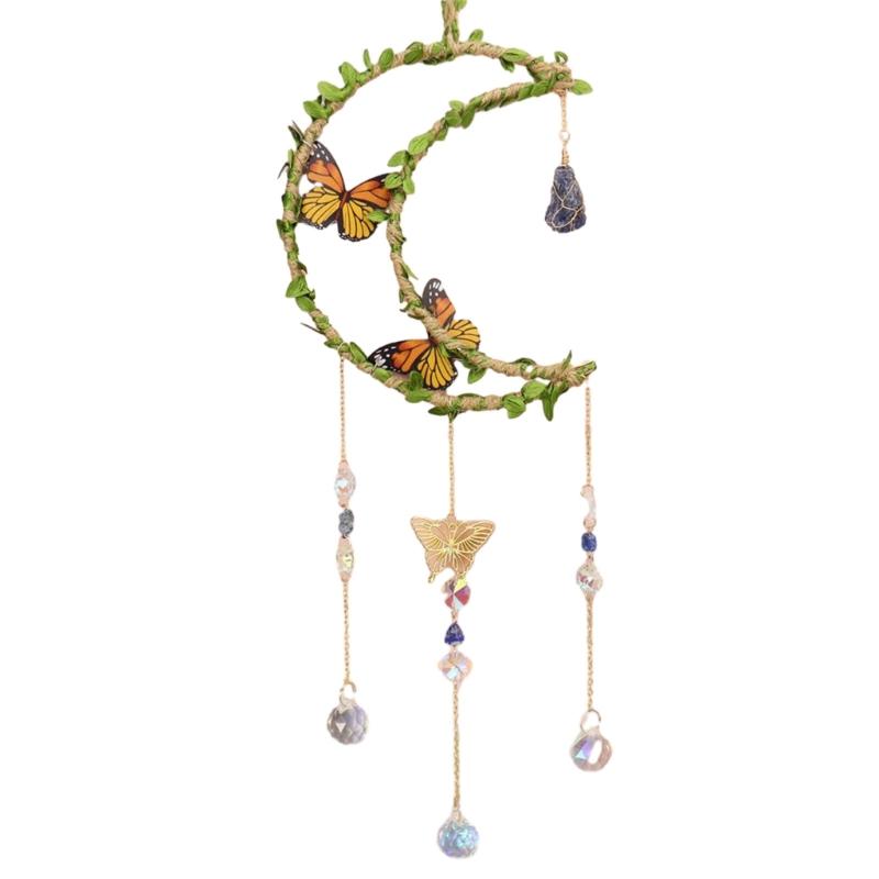 Schmetterlinge Dekorative Windspiele Ornament Sonnenfänger Kristall Wandbehang Fensterdekorationen für Schlafzimmer Wohnheim Dekor