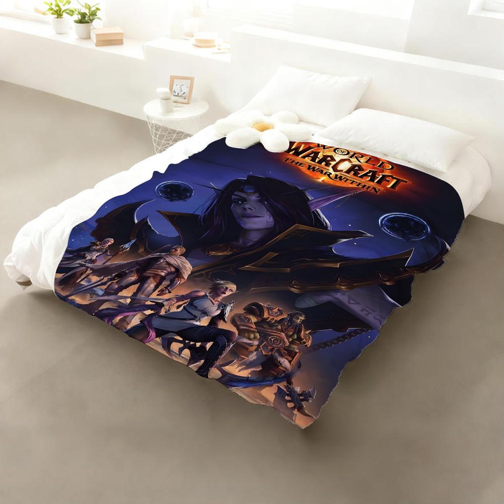 

Game World of Warcraft Throw Flannel Throw Blanket: Soft Kid-Friendly Warm Anti-Static All Season Washable Couch Bed Home 75x90cm
