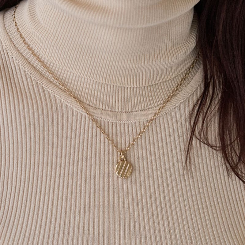 LECLAT LUMIERE CIRCLE NECKLACE SILVER/VERMEIL