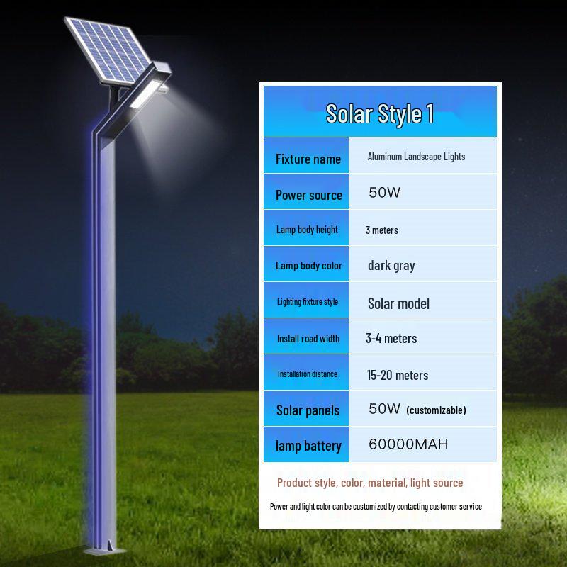 3-Meter Modern Aluminum Solar Courtyard Light - Waterproof & Rustproof for Outdoor Use
