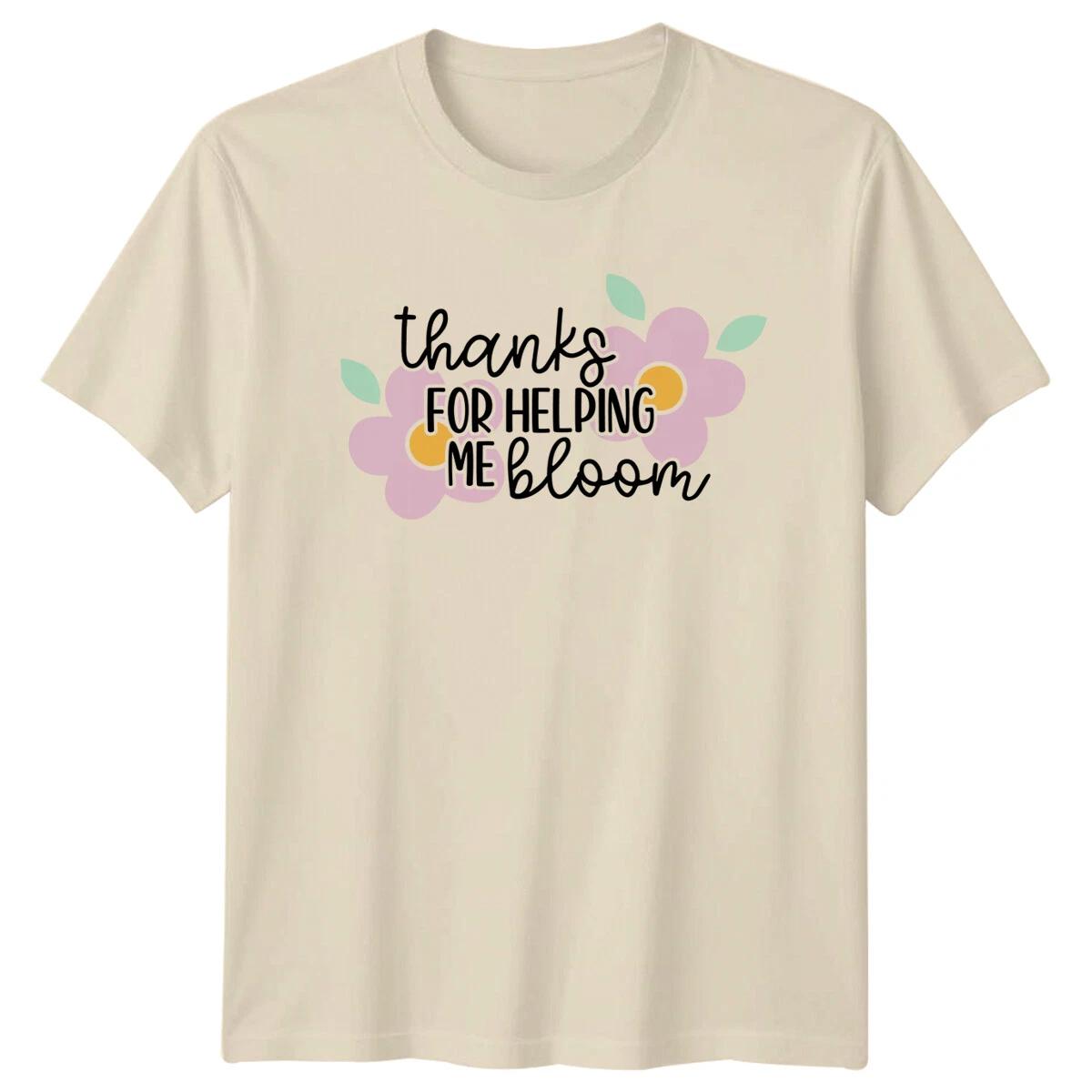 Thanks For Helping Me Bloom Teacher Appreciation Flower Graphic T-Shirt S