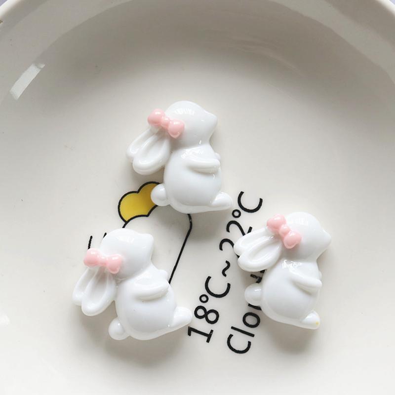 10 Pcs New Mini Cute Cartoon Butterfly Junction Rabbit Resin Scrapbook Diy Jewellery Hairpin Accessories Decorate Craft A80