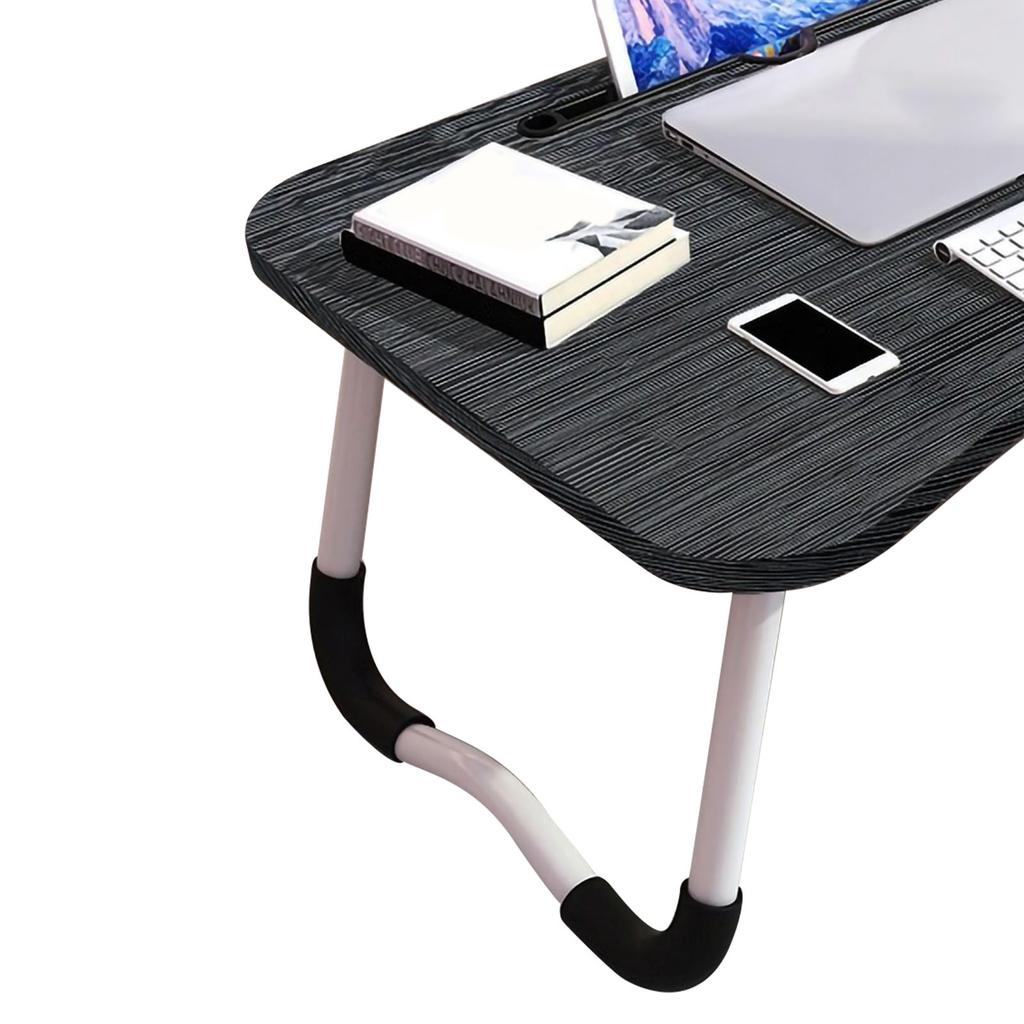 Kids Laptop Desk with Cup Holder Density Board Foldable Bed Table for Household Bedroom
