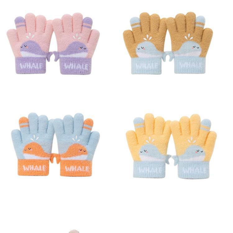 

New Arrival: Cute Cartoon Knit Wool Gloves for Girls - Autumn/Winter Five-Finger Design