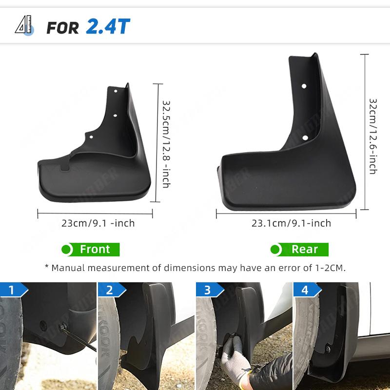 Front Rear Molded Car Mud Flaps For Mitsubishi Outlander 2010 2011 2012 Mudflaps Splash Guards Mud Flap Mudguards Fender