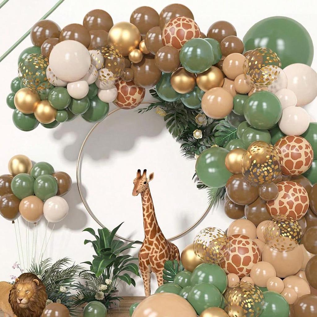 Forest Animal Theme Balloon Set: Retro Leopard Print Venue Decorations