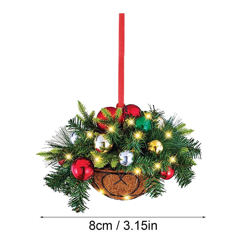 

Wooden Christmas Flower Basket Hanging Ornaments Xmas Tree Pine Cone Pendant 2024 Christmas Decorations for Home Xmas New Year