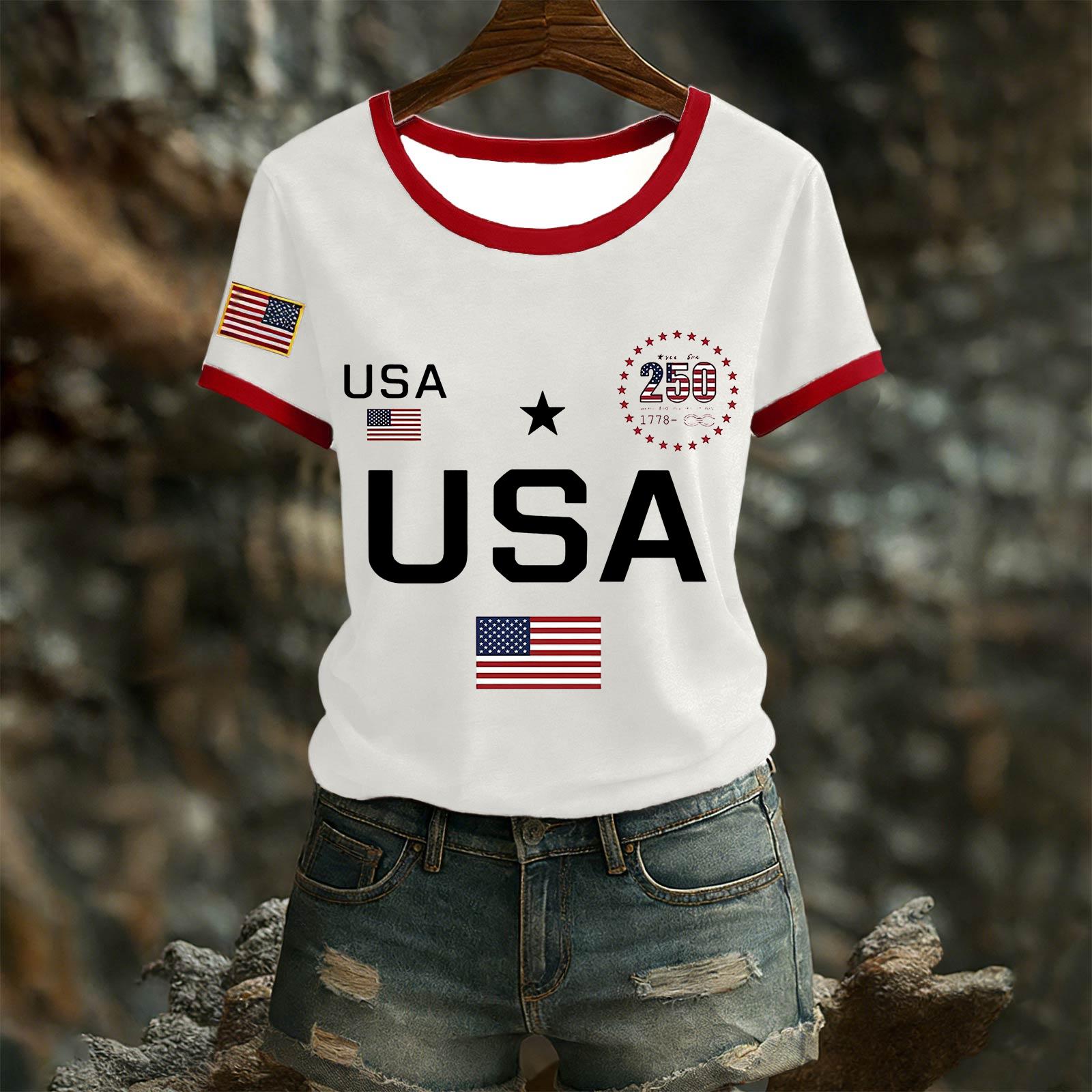 

Women s Casual Round Neck Short Sleeve Pullover Printed T-Shirt Top XL