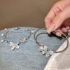 Gradual Change Blue Gravel Butterfly Bracelet Women's Summer Light Luxury Niche High-end Temperament Jewelry Girlfriend Personality Bracelet