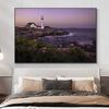 Landscape Breakwater Light Lighthouse Sea Canvas Painting Nature Sunset Posters and Prints Wall Art Pictures Home Decor No Frame