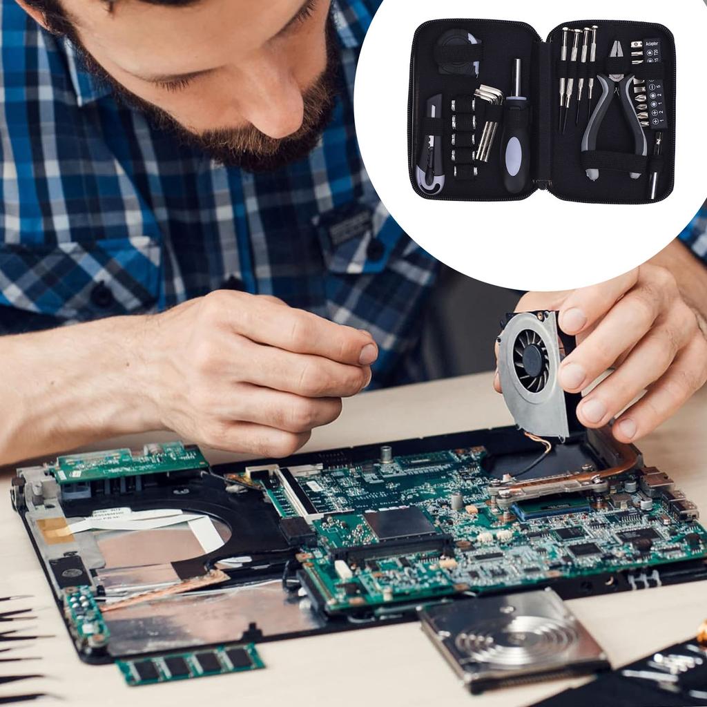 Mini Werkzeugset Haushaltsreparaturwerkzeugsatz Spitzzange Maßband Innensechskantschlüssel Schraubendrehersatz Schraubendreherbits Griff mit Koffer