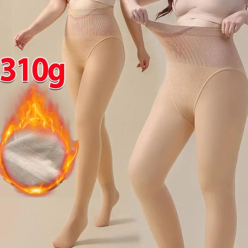 Fashion Printing Thicken Warm Tights Women Winter High Waist Thermal Stockings Leggings Sexy Translucent Fleece Velvet Pantyhose