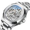 CHENXI 8822 Luxus Automatikuhr Mode Herren Wasserdicht Leuchtend Quadratisch Edelstahlarmband Uhr Skelett Mechanische Uhren