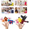 Three Little Pigs Finger Puppets for Kids, 7pcs Story Finger Puppets Toy, Interactive Teaching, Scenario Story Role Play, Bedtime Storytelling