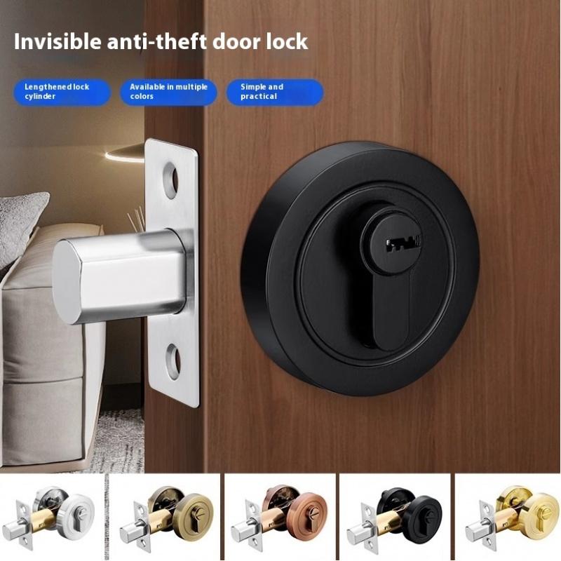 Copper Door Lock Cylinder Chrome Metal Deadbolt Single Cylinder Bolt for Home Door Gate