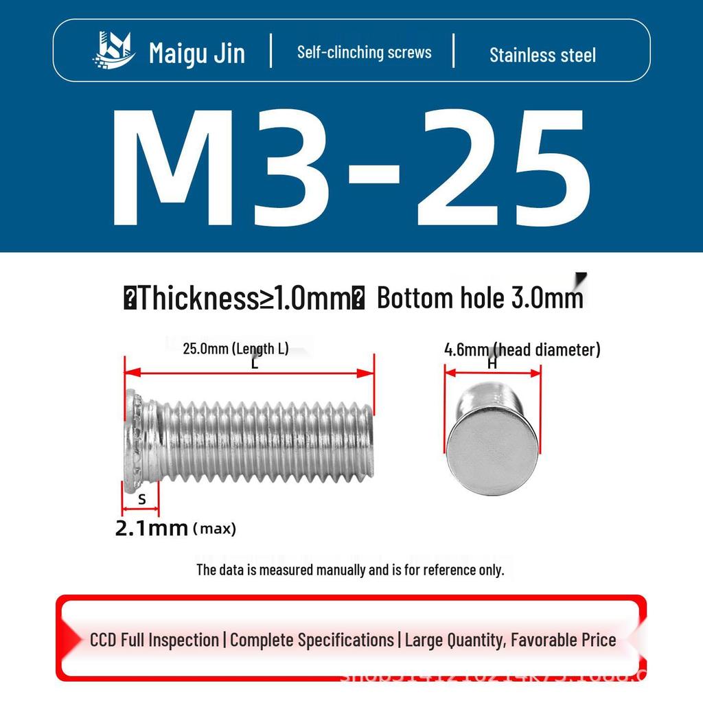 304 Stainless Steel Pressure Plate Cylindrical Head Rivet Screw (FHS-M2 M2.5 M3 M4 M5 M6 M8 M10)
