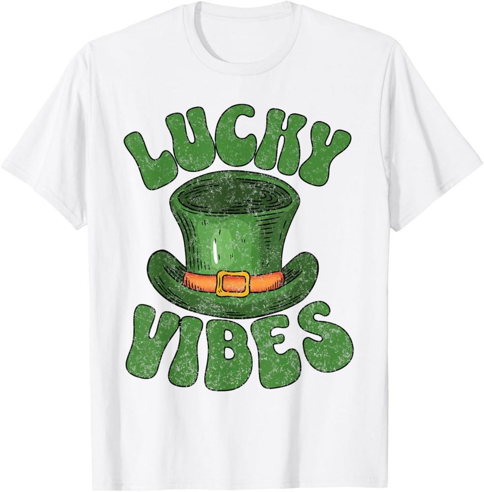 Lucky Vibes Leprechaun Hat Saint Patricks Day Design Unisex T-shirt XXL
