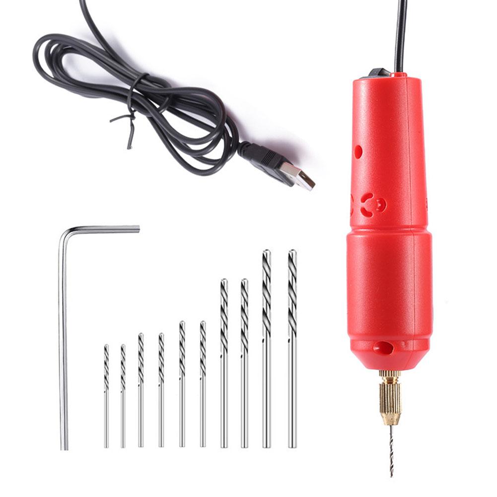 Multifunctional Electric Pin Vise Kit Mini Electric Hole Punch Jewelry Making Tools Mini USB Electric Drill Electric Hole Punch
