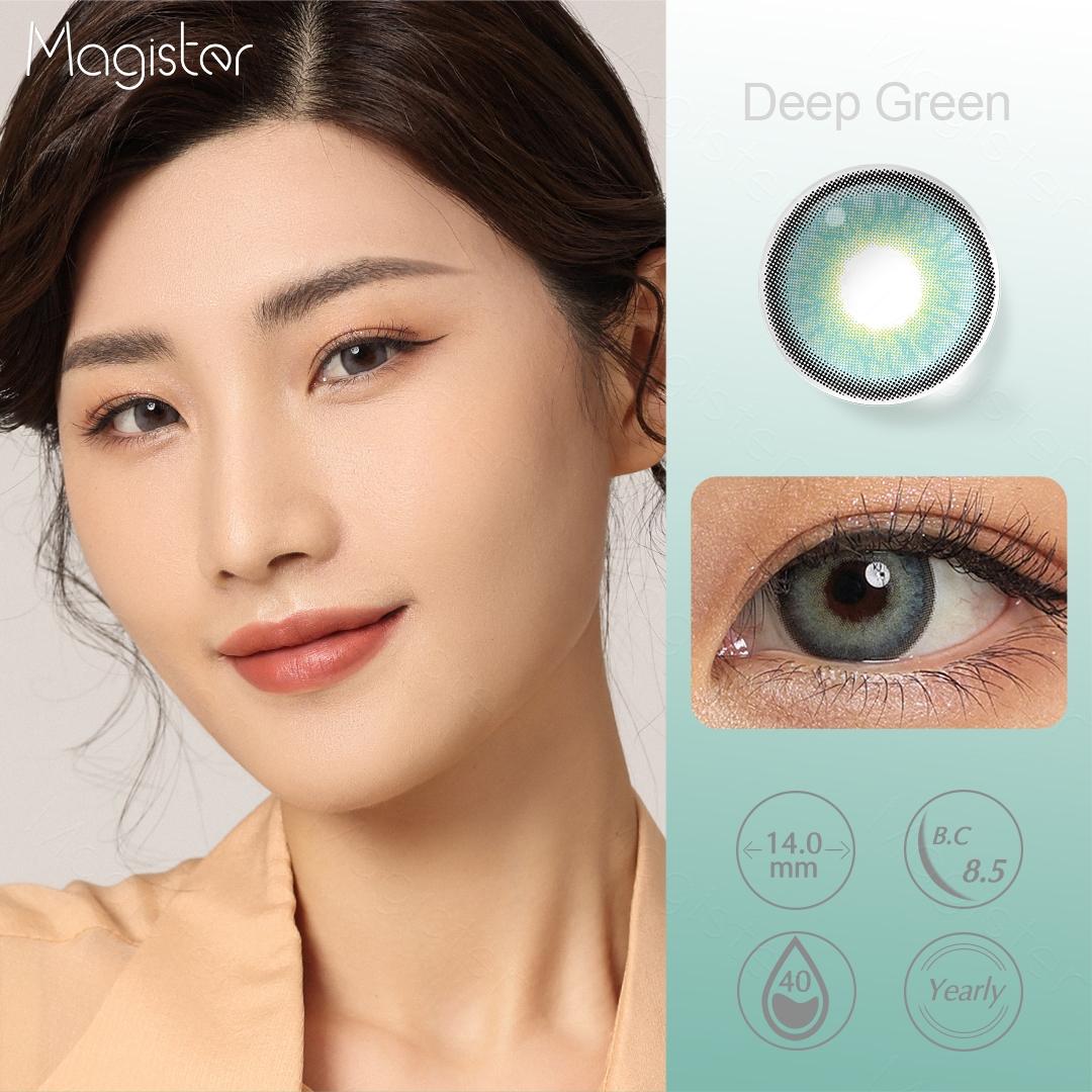 

Кольорові контактні лінзи для зіниць для очей Косметичні контактні лінзи для очей Кольорові річні лінзи 1 пара кольорових контактних лінз для темних очей зелений