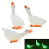 62KD 3pcs Miniature Resin White Gooses Figurine Home Garden Lawn Decoration