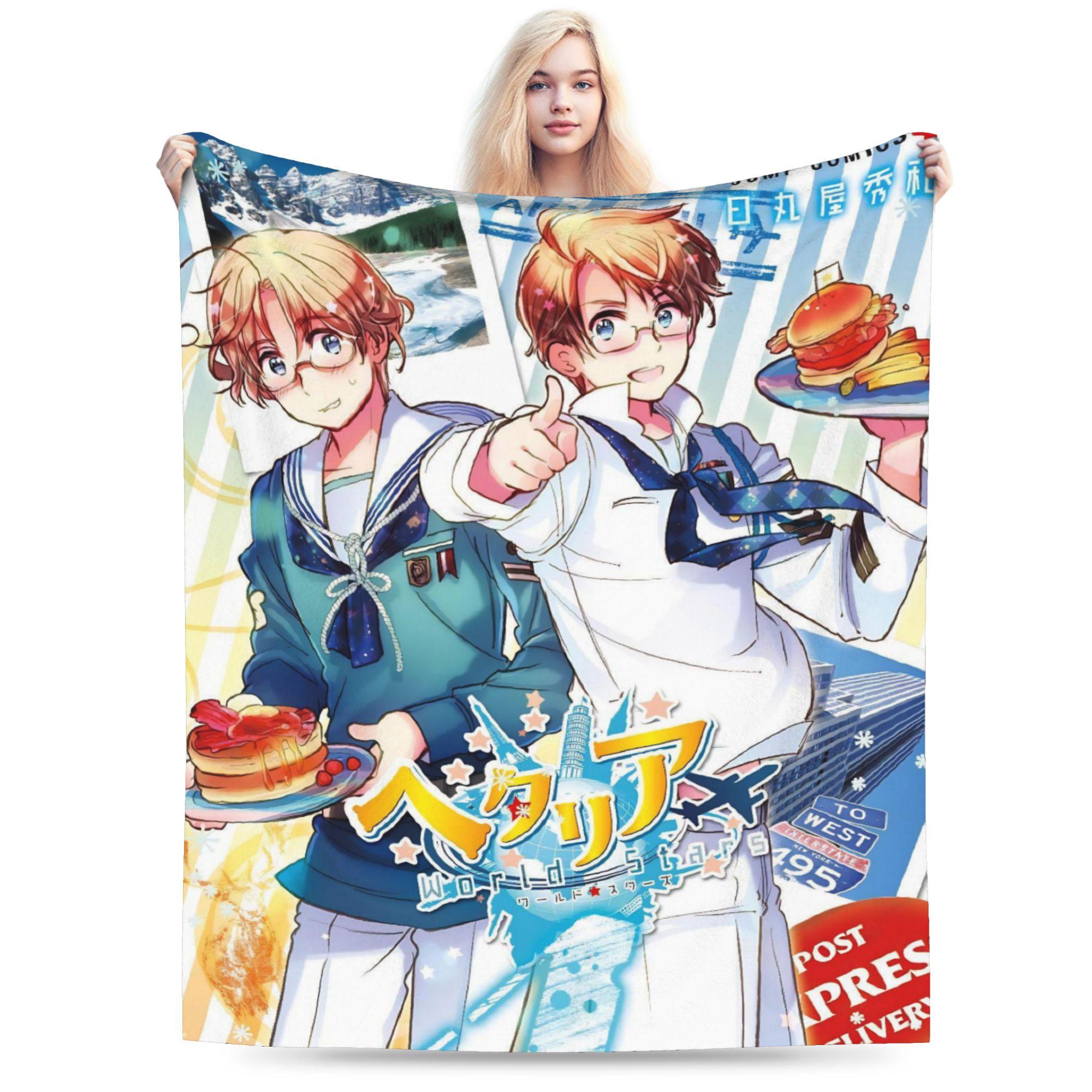 

Super Soft Hetalia Axis Powers Anime Throw Blanket Premium Flannel Fleece Lightweight Blanket Cozy Plush Blankets All Season Use 75cm x 90cm