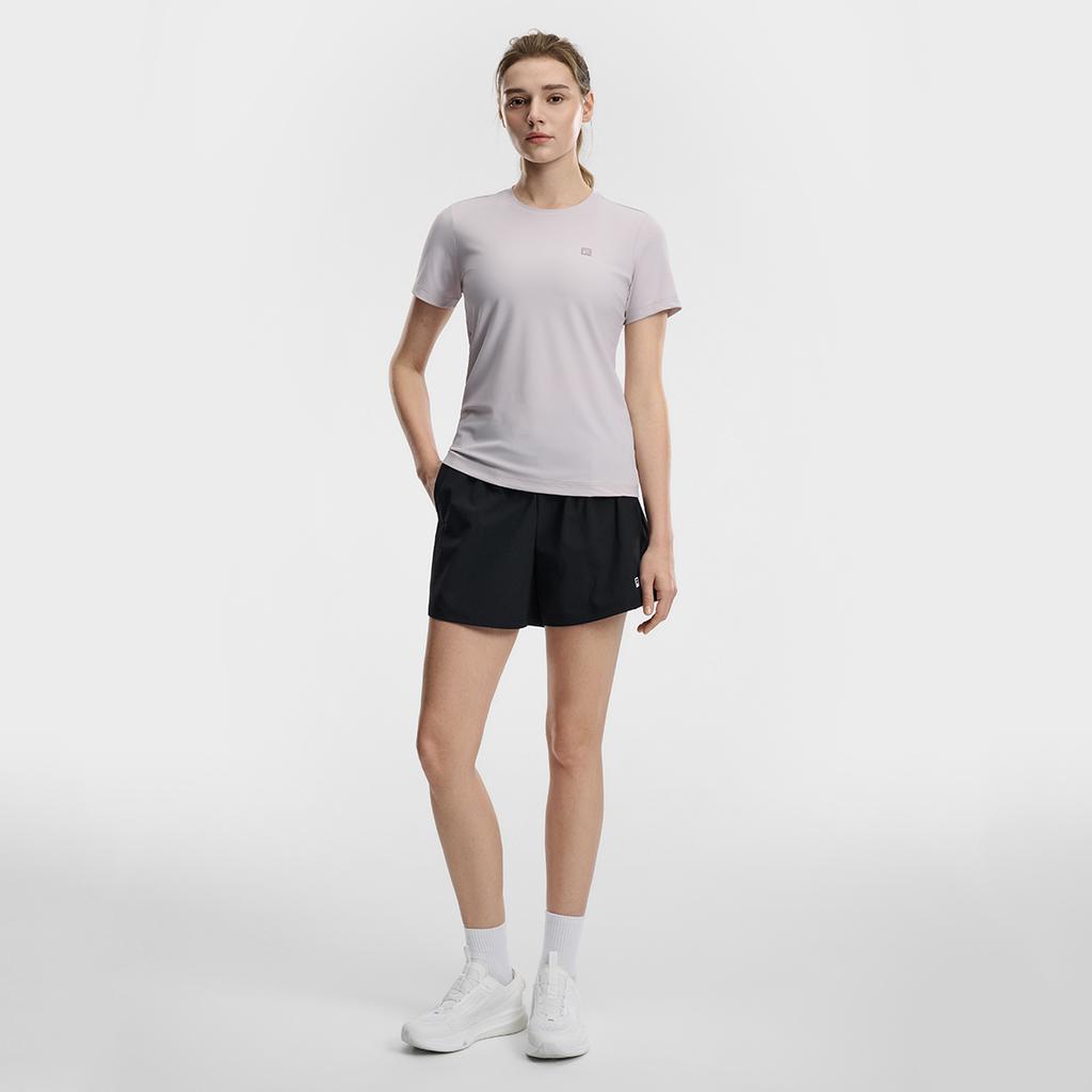 FILA Fitness Classic Minimalist Basic Solid Color Breathable Short Sleeve T-Shirt Women tops Cloud-Gray A51W621104FGY