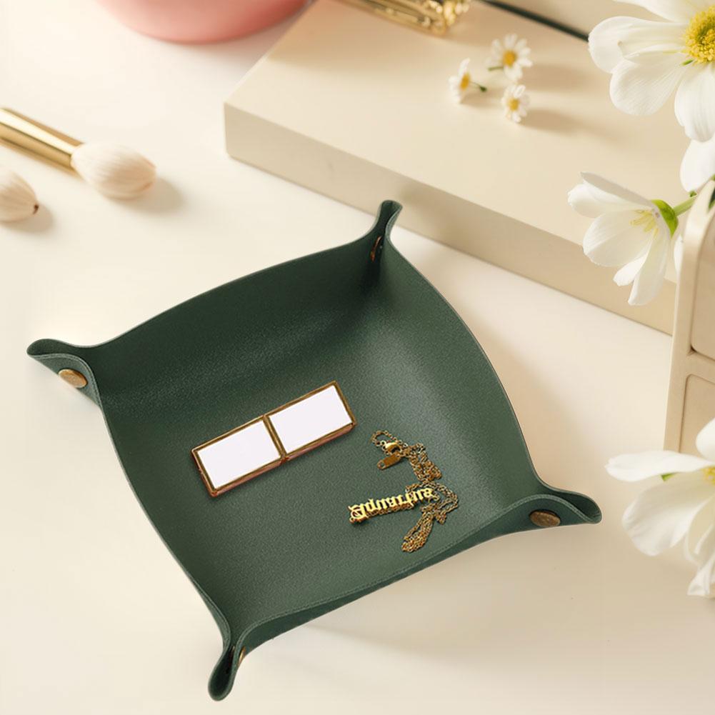 Nordische Stijl Lederen Opbergbakje Opvouwbaar Snoep Sieraden Oorbellen Bakje Sleutel en Muntbakje Woondecoratie voor Sleutel Sieraden Cosmetica