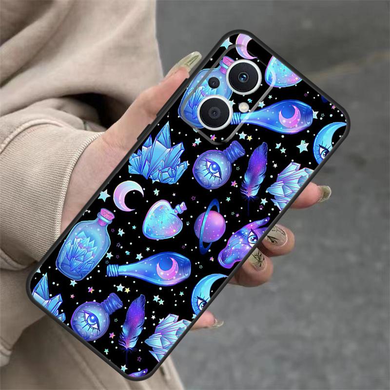 Occult Witchcraft Moon Gothic Witch Case For OPPO Reno 11 F 10 Pro 4 5 6 7 8 Lite 4Z 5Z 8T OPPO Find X3 X2 Lite X6 X5 Pro Cover