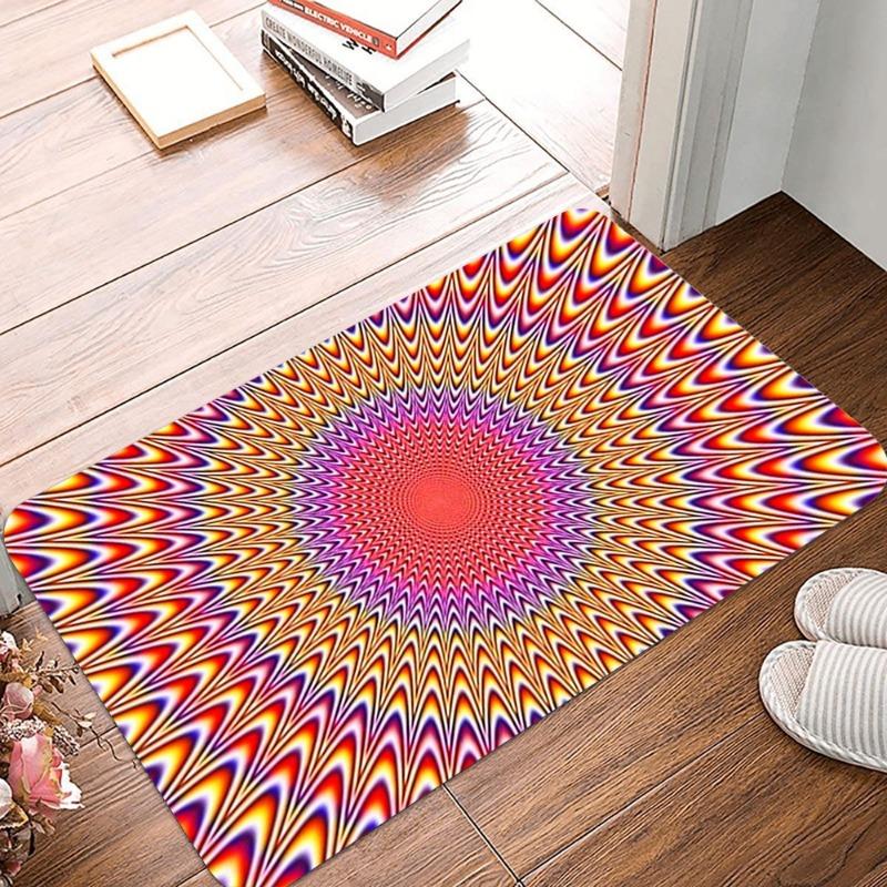 3D Illusion Printing Non-Slip Small Rug Waterproof Easy To Clean Floor Mat for Indoor Outdoor Use Durable Home Decorate Fashion
