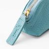 Corale Genuine Italian Leather Triangular Pencil Case with Simple Stylish for Adults Women's Zipper, Design, (Canary Green)