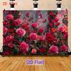 2D Magical Glowing Roses with Butterflies Backdrop