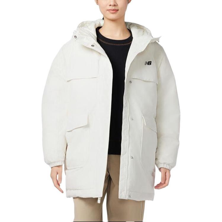 (WMNS) New Balance Winter Warm Hooded Down Jacket Asia Sizing 'White' Women's AWJ33332-CIC